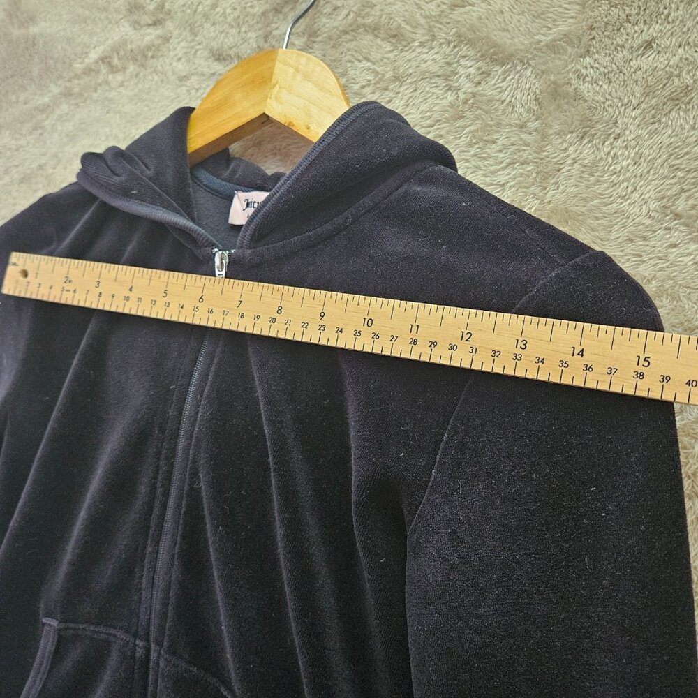 Juicy Couture Spellout Big Bling Velour Glitter Hoodie Zip-up Jacket Size M - Picture 5 of 6